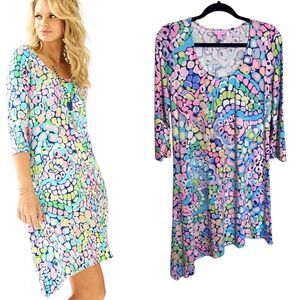 LILLY PULITZER- Ariana Gypsy Jungle Print Swing Asymmetrical Dress, Size M